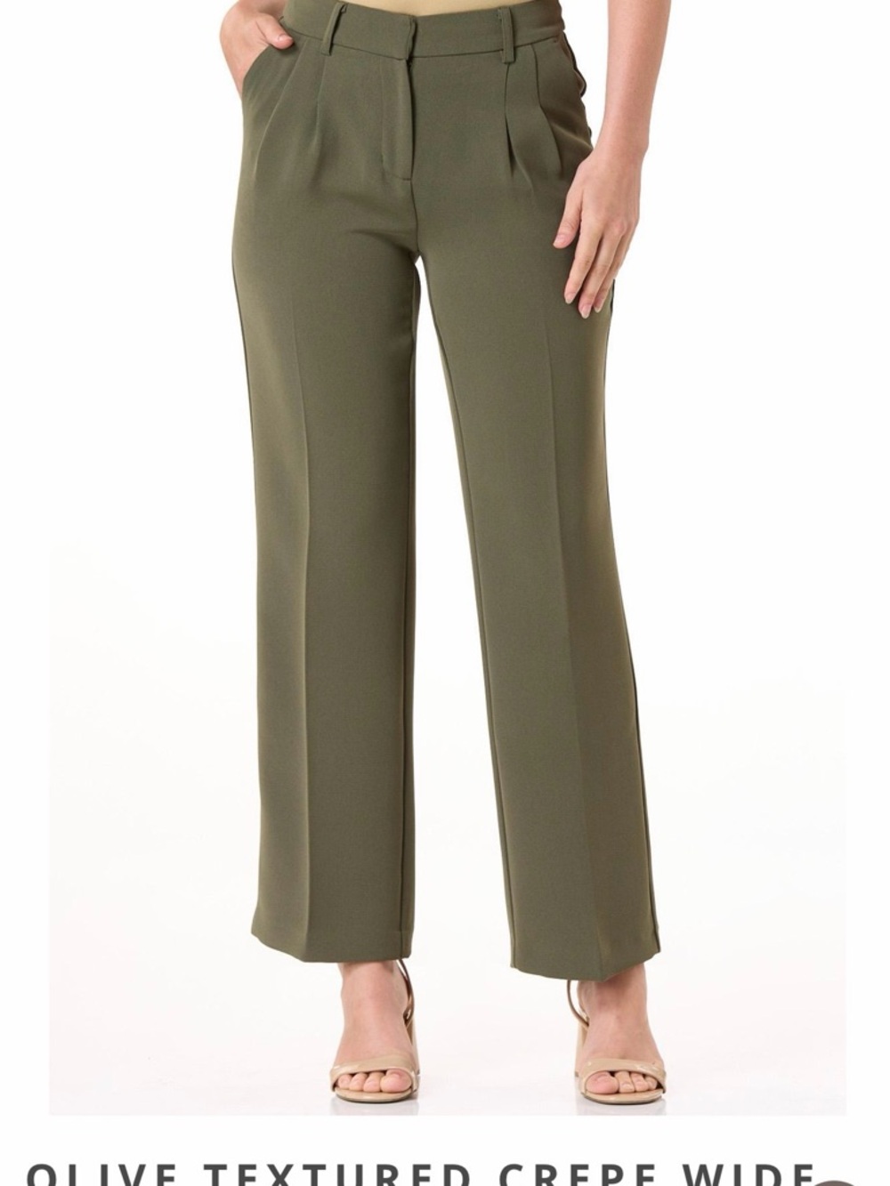 Cato Sage Green High-Rise Wide Leg Pants